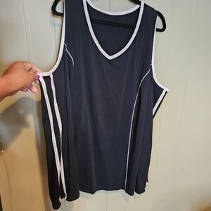 Catherines Black & White Active Tank Top – Women’s 4X | Soft Stretch